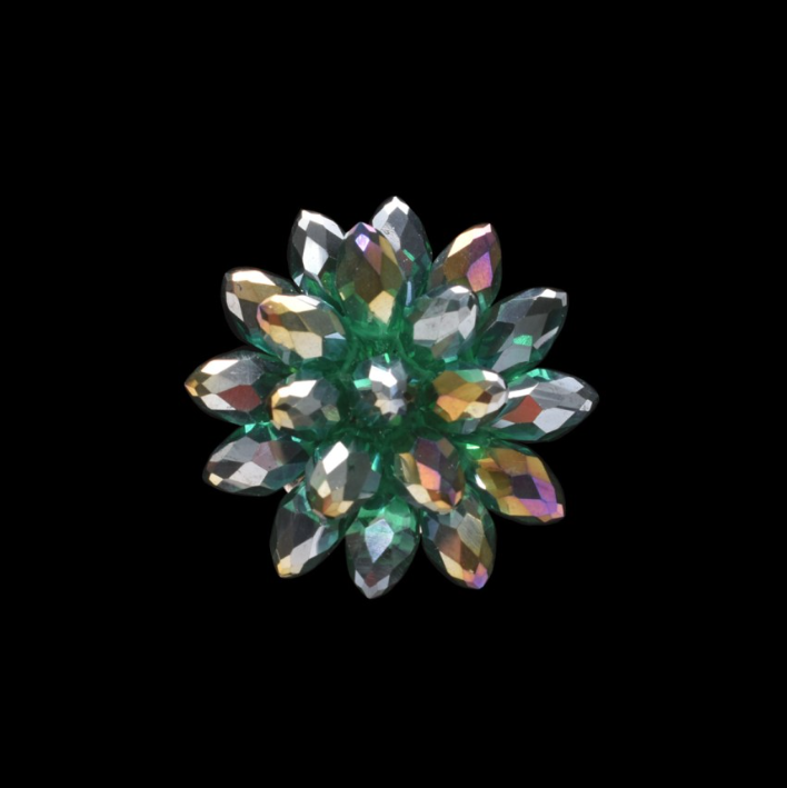 Prism Flower Pin Lapel - Green