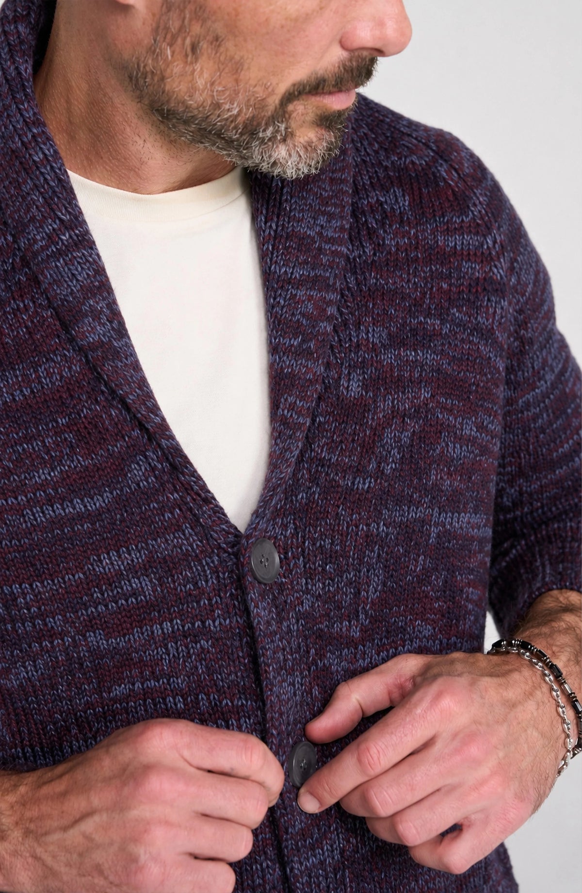 Cardigan - Navy Dark Oxblood