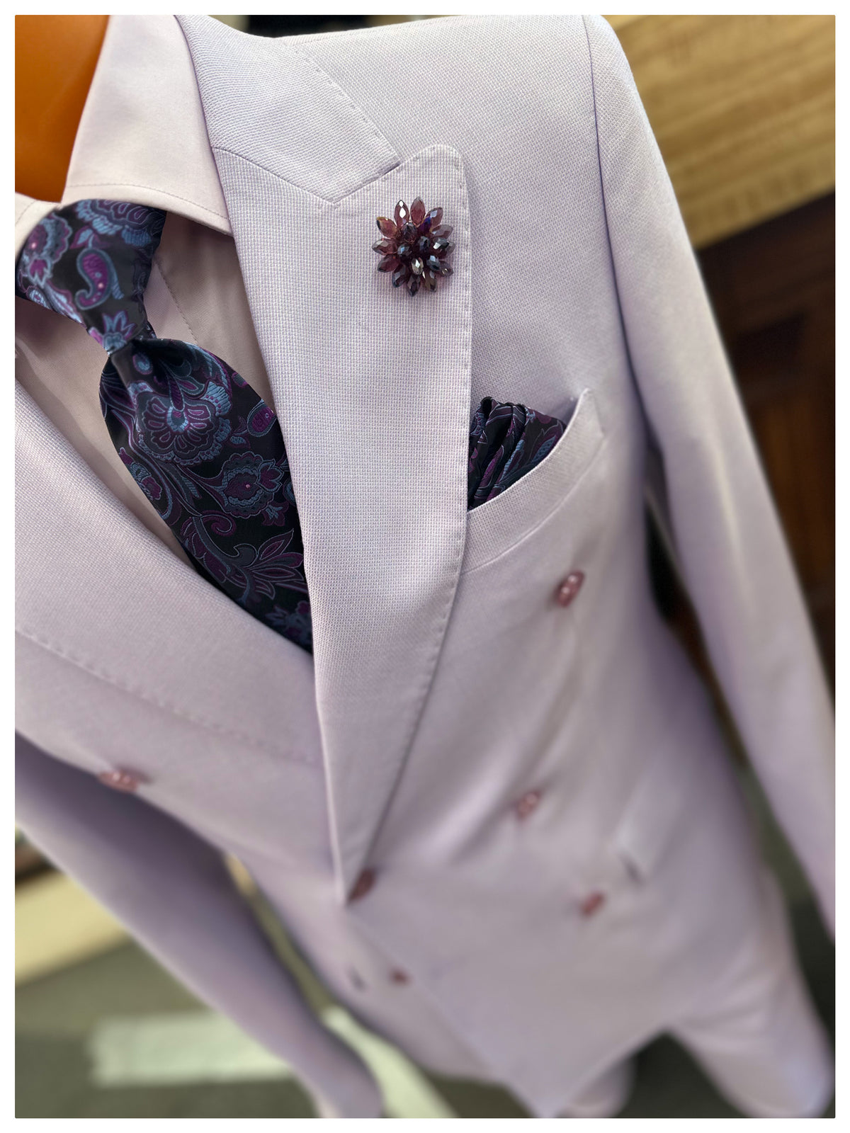 Lavender Double Breasted Suit