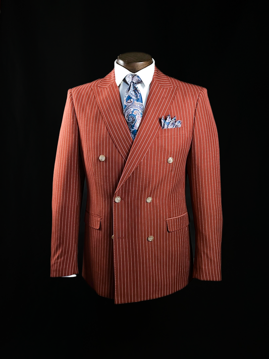 Rust 2 Piece DB Pinstripe Suit