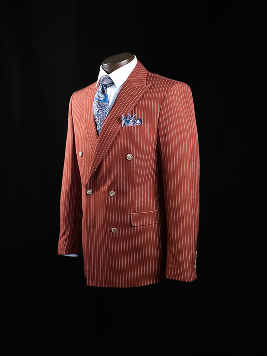Rust 2 Piece DB Pinstripe Suit