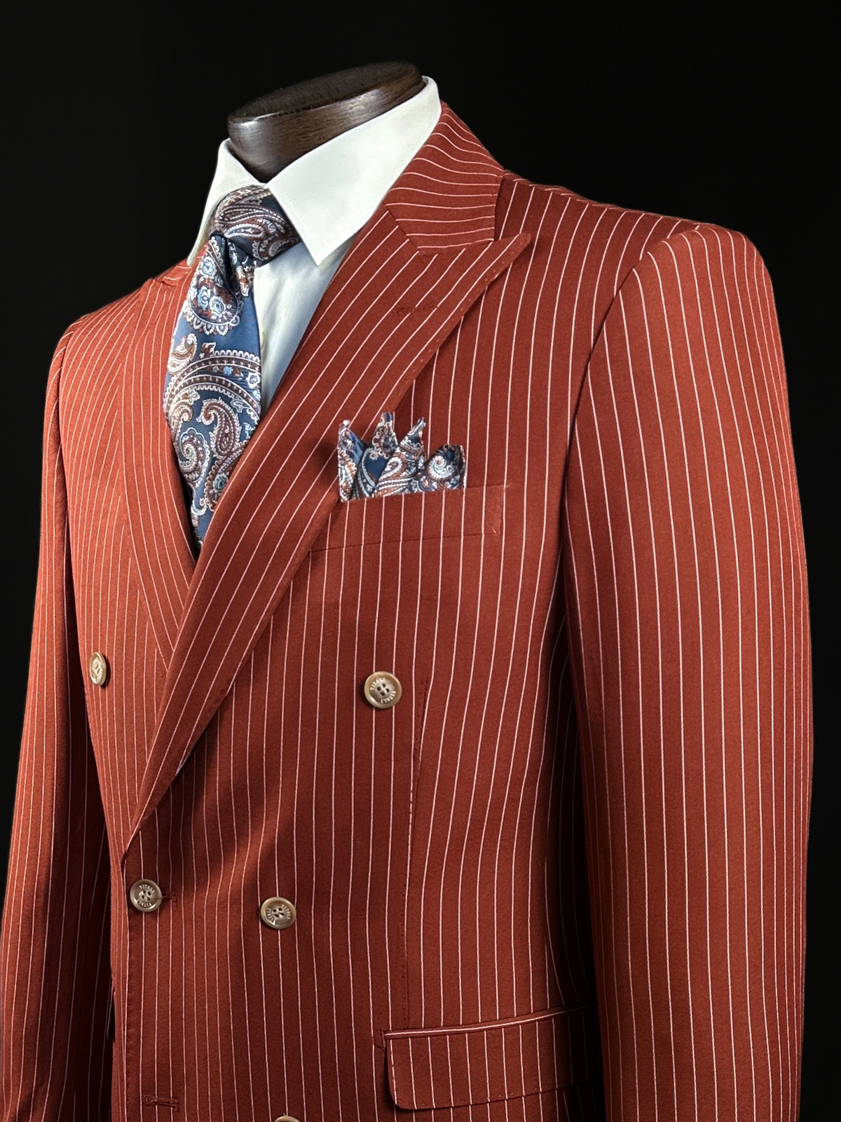Rust 2 Piece DB Pinstripe Suit