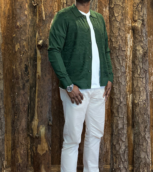 Knitted Cardigan - Forest Green
