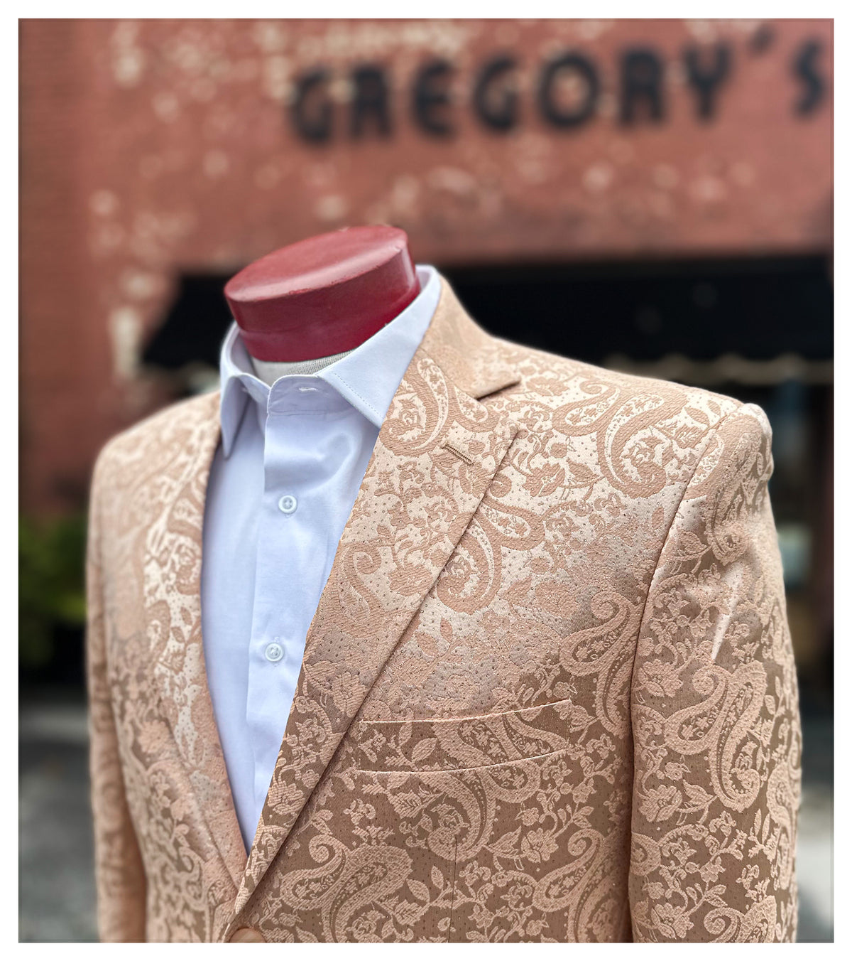 Paisley Print Tuxedo - Rose Gold