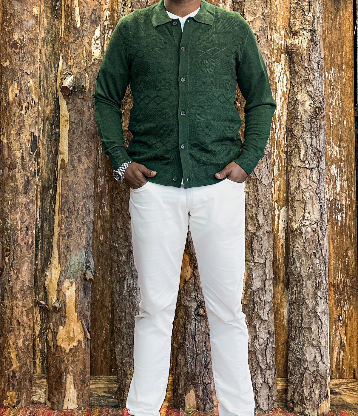 Knitted Cardigan - Forest Green