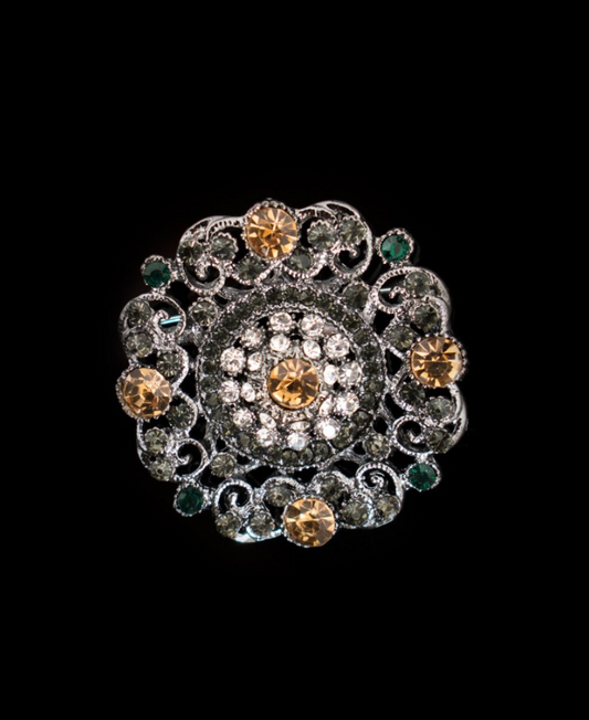 Regal Brooch - Gold/Green