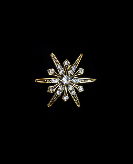Star Pin Lapel - Gold/Black